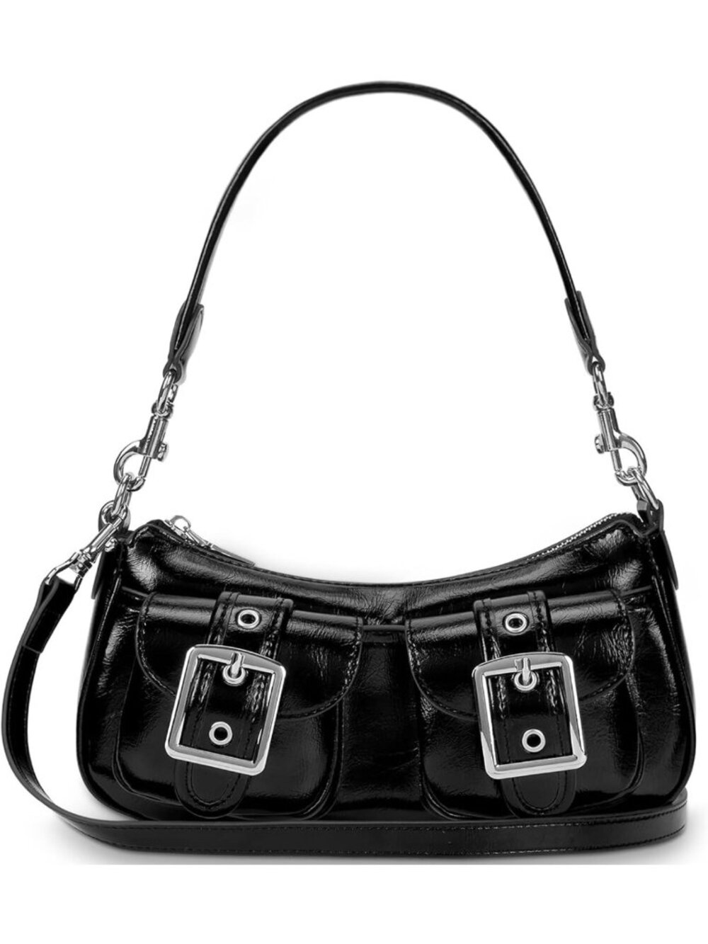 Trendy Y2K Leather Hobo Tote Shoulder Bag for Women - Everyday Crossbody Purse